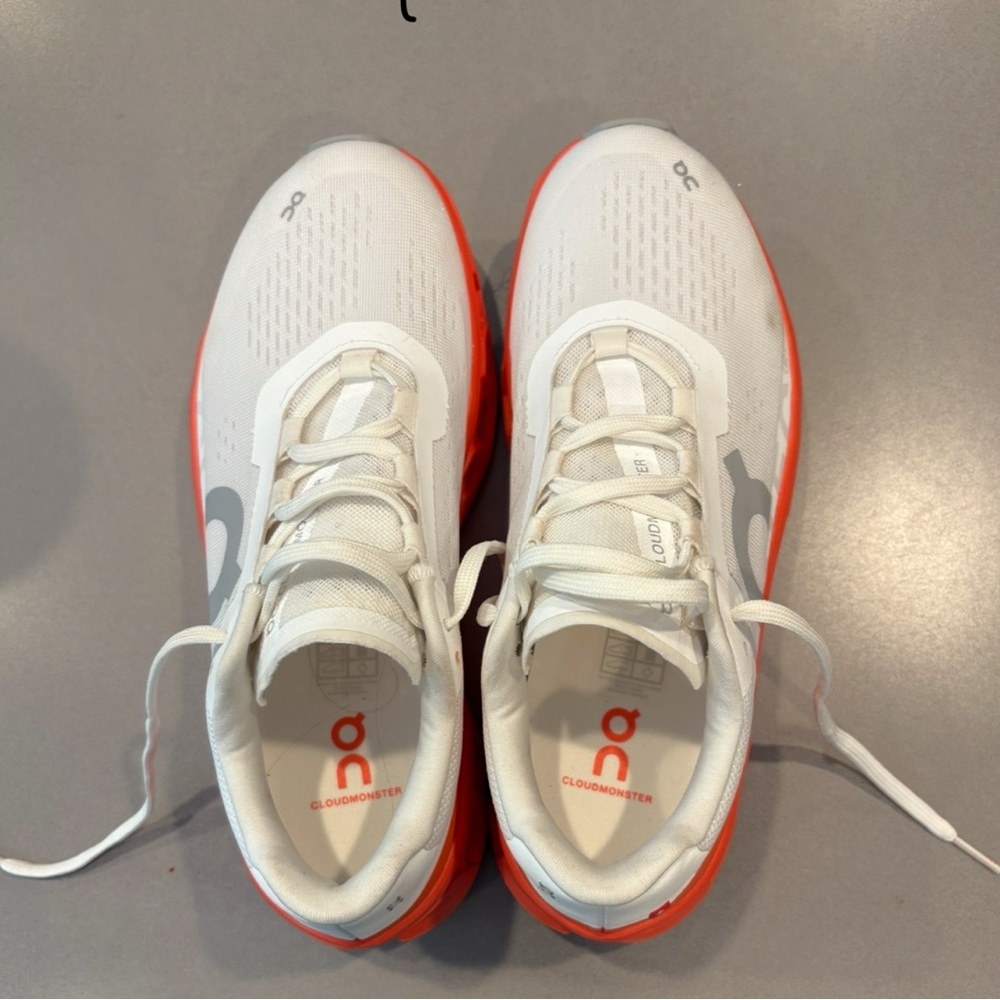 On Running Cloudmonster Kids Sneakers - White and Red
